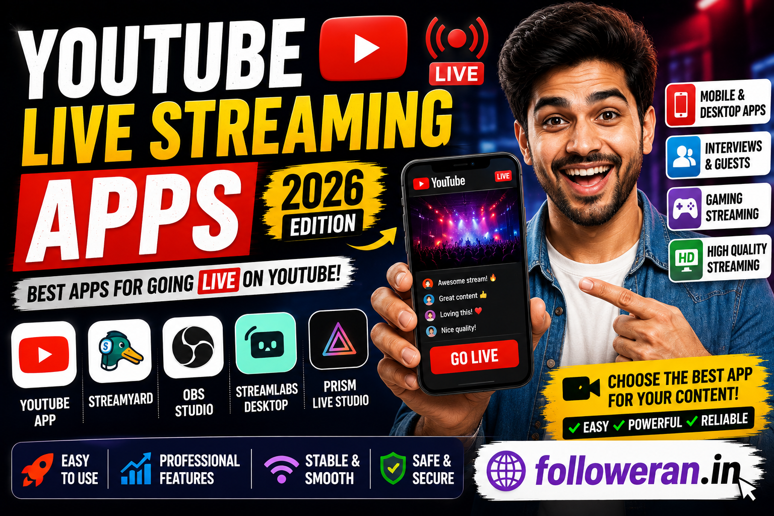 YouTube Live Streaming Apps: Best Apps for Going Live in 2026