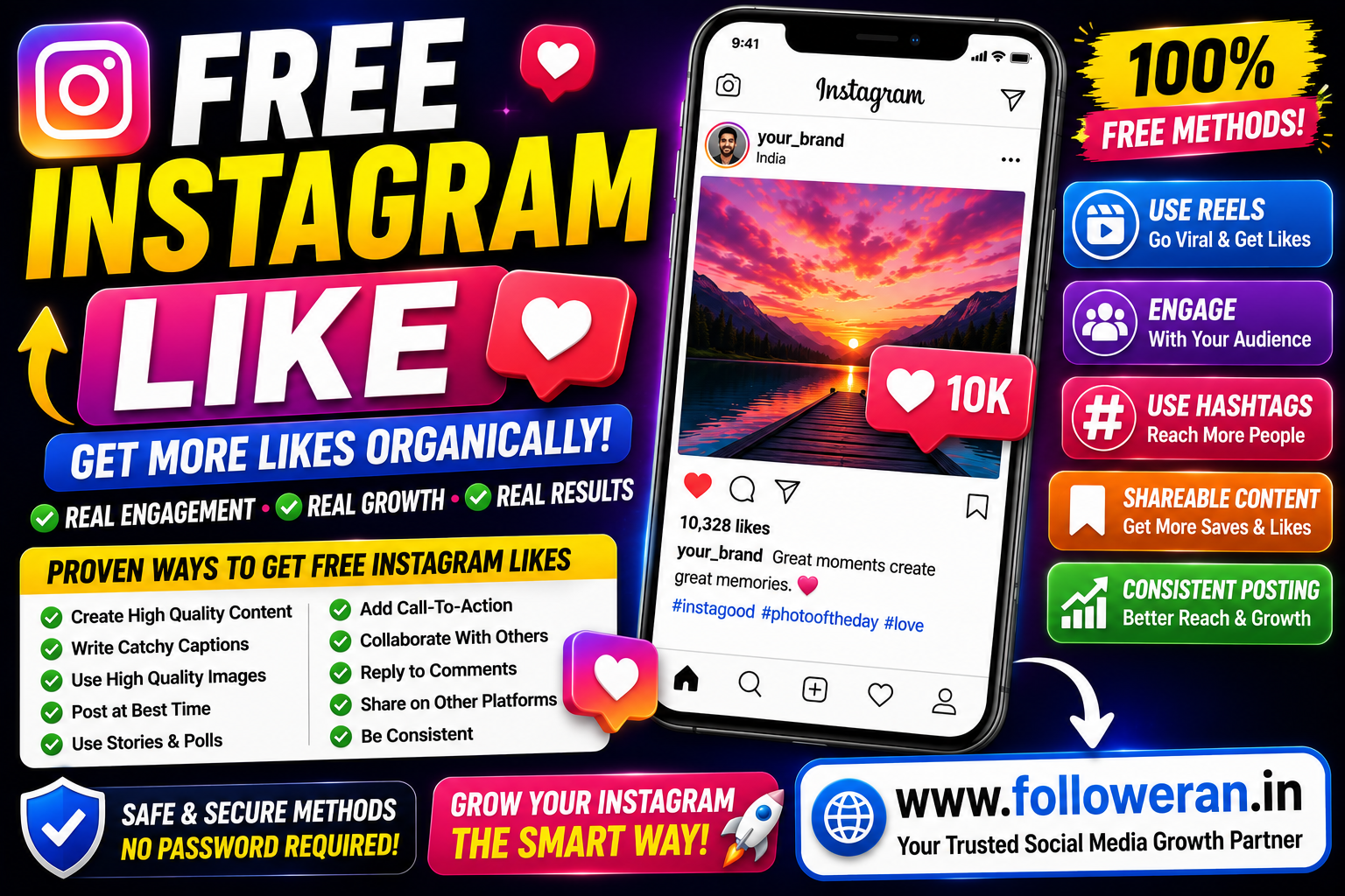 Free Instagram Like: How to Get More Instagram Likes Safely
