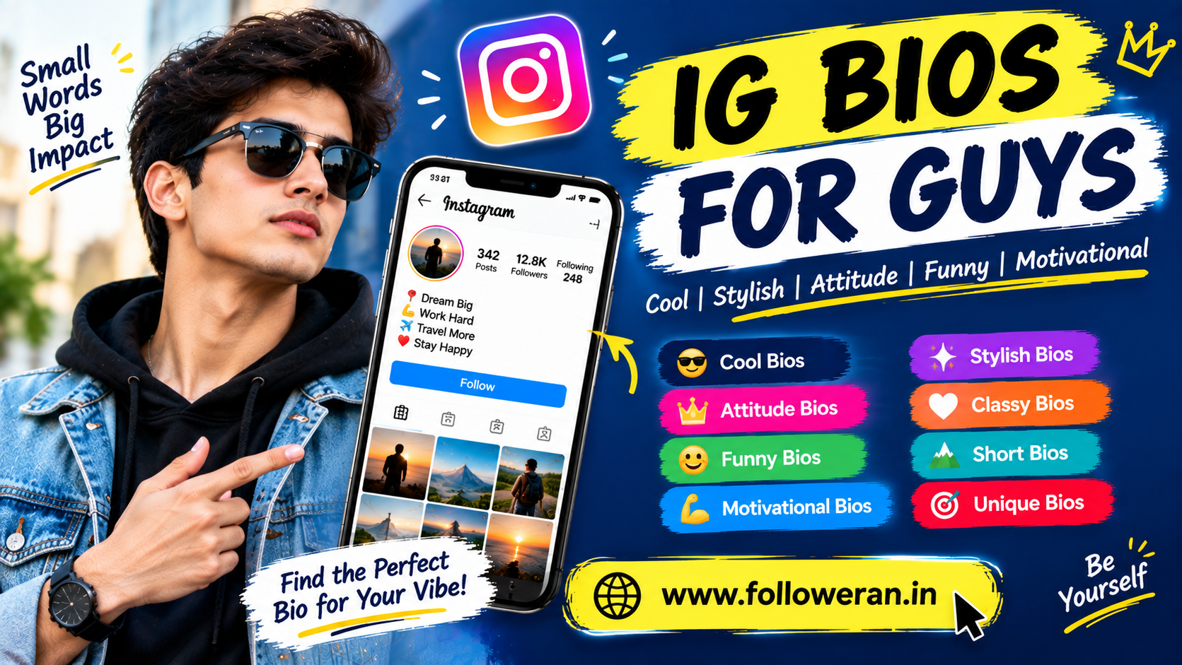 IG Bios for Guys: 150+ Cool Instagram Bio Ideas