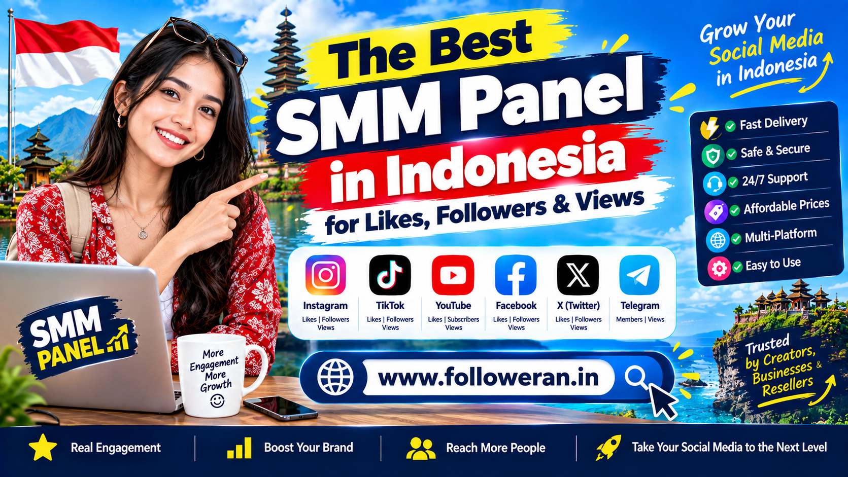 Best SMM Panel in Indonesia for Likes, Followers & Views