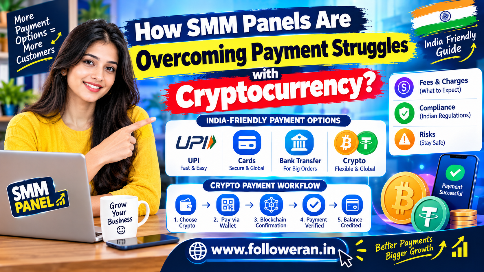 SMM Panel Crypto Payments in India: Fees, Workflow & Compliance